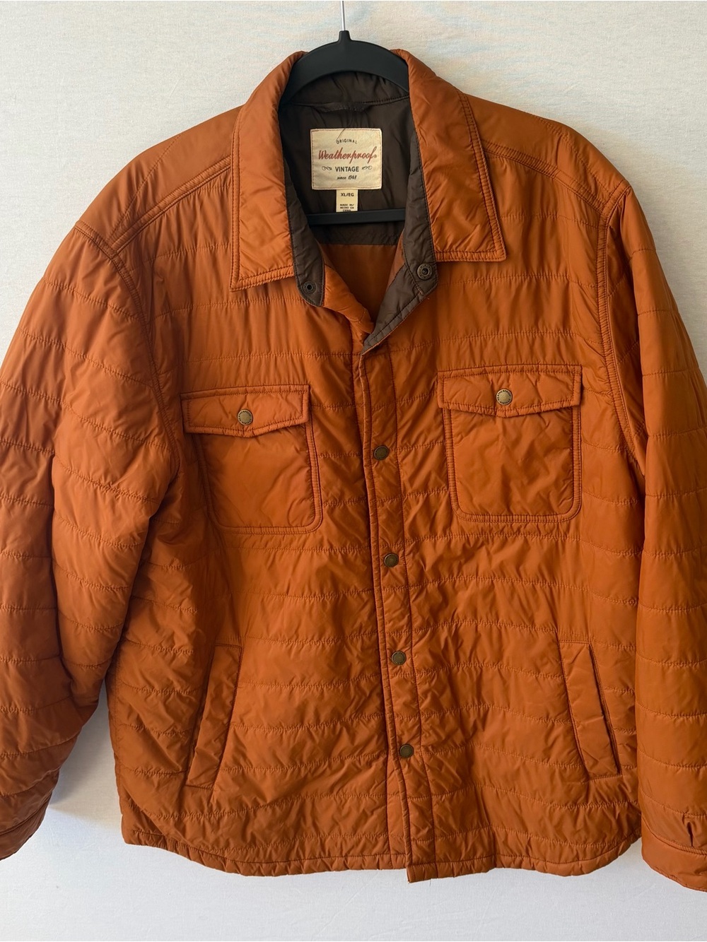 Weatherproof Men's Quilted Jacket in Rust Orange
